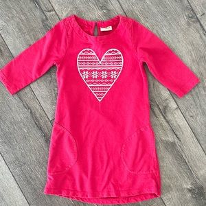Crazy8 Girl Pink Heart Mid-Sleeve Dress Size 5/6